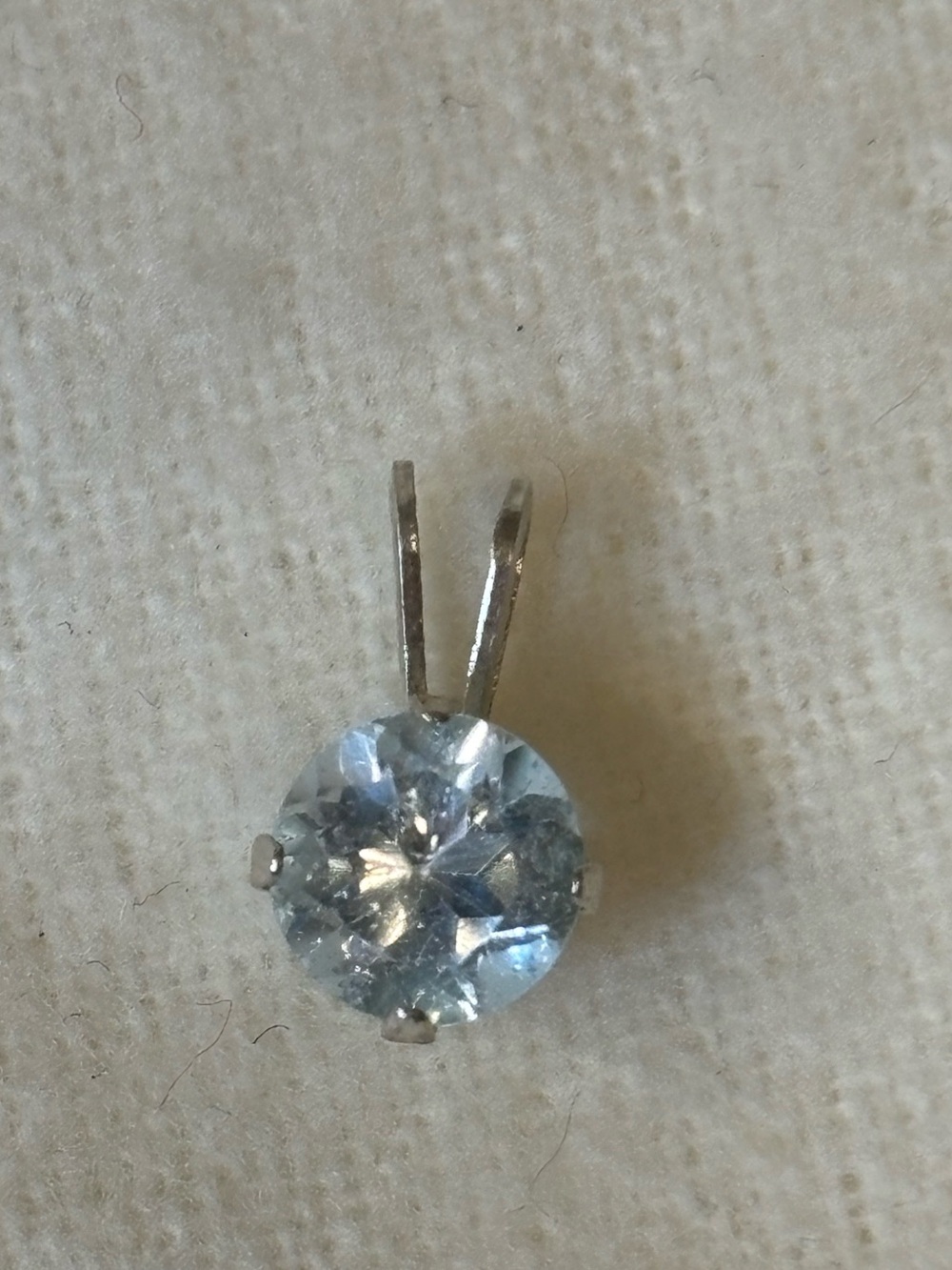 925 Genuine Blue Topaz 6mm Sterling Silver Floating Pendant